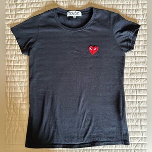 Comme des Garcons Black Tee with Red Heart